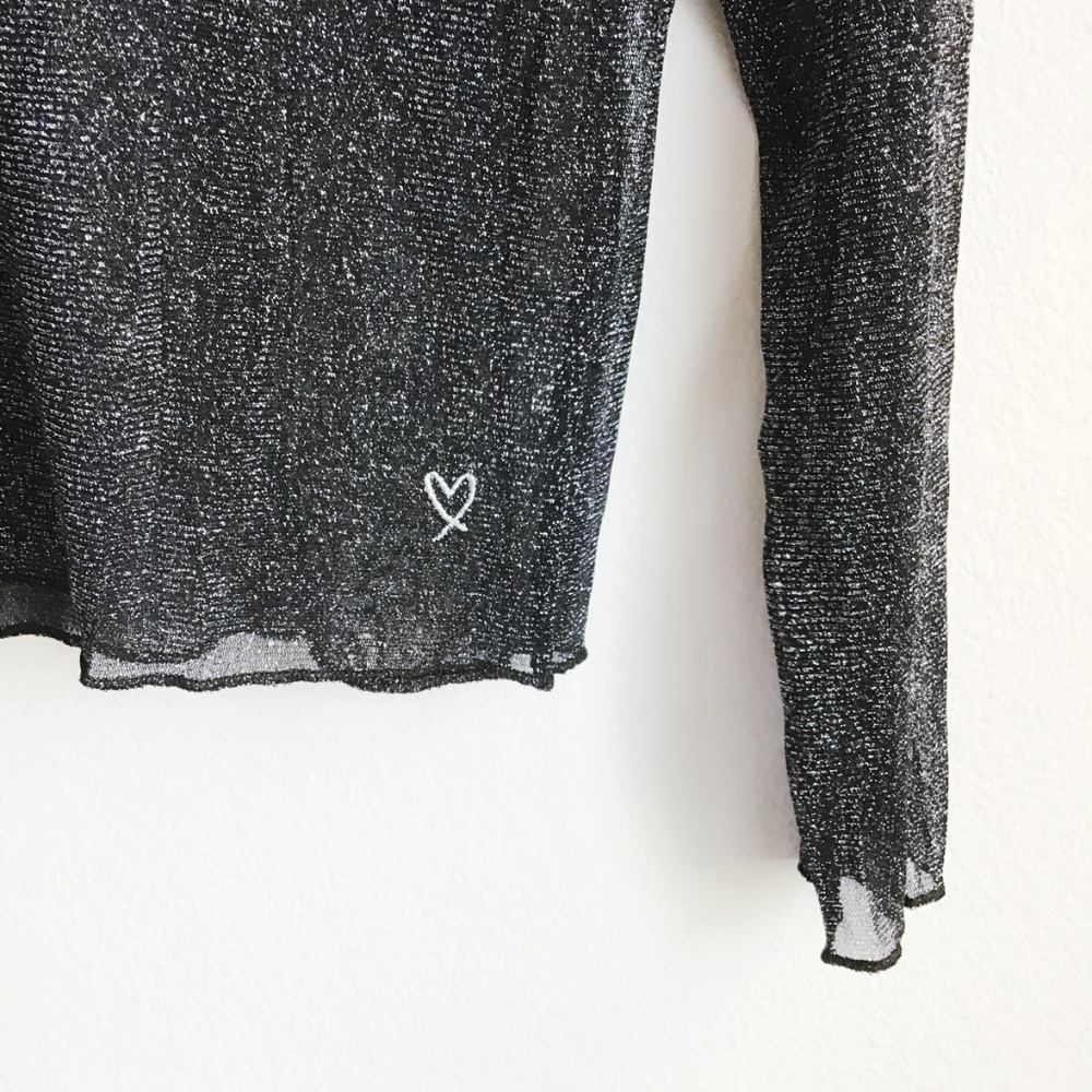 NWT Victoria's Secret Sheer Mesh Dark Shimmer Top - Picture 3 of 4